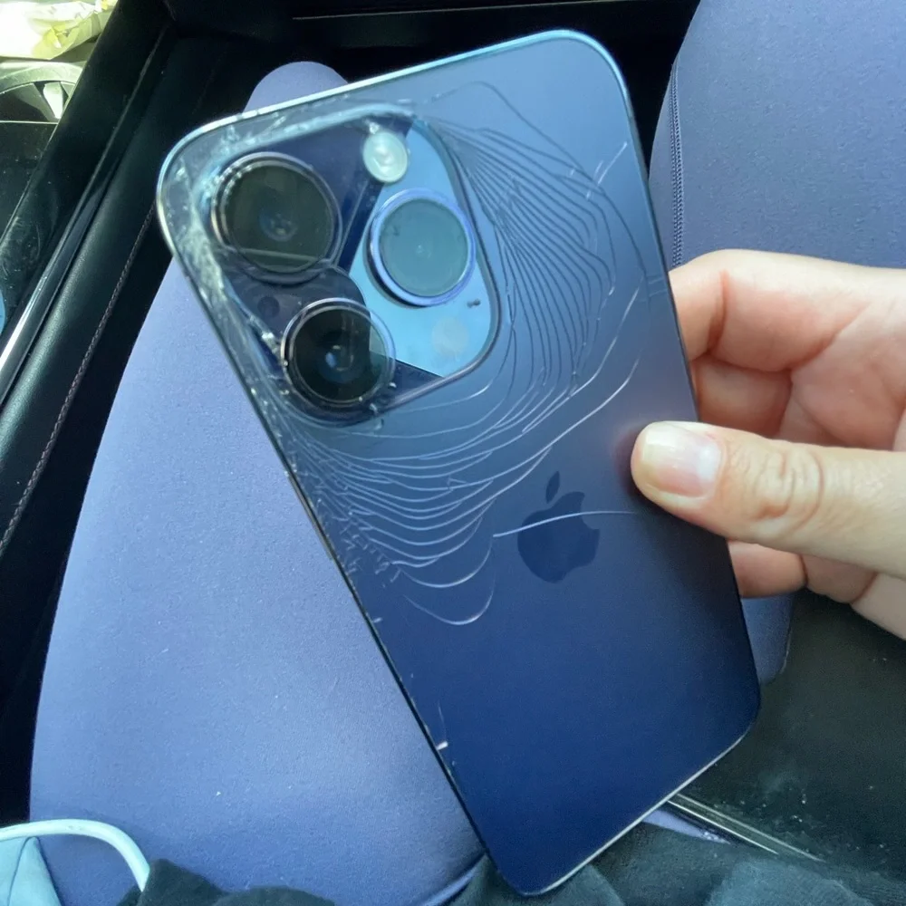 Black Smartphone with Reflective Screen